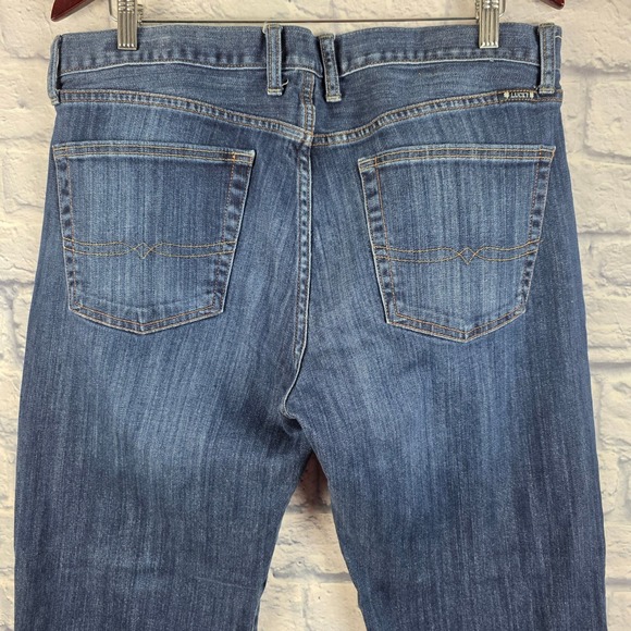 Lucky Brand Men 361 Vintage Straight Jeans Dark Wash Blue Denim Stretch 36X29 - Picture 6 of 12